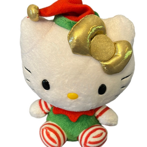 Hello Kitty Holiday Plush with Gold Bow